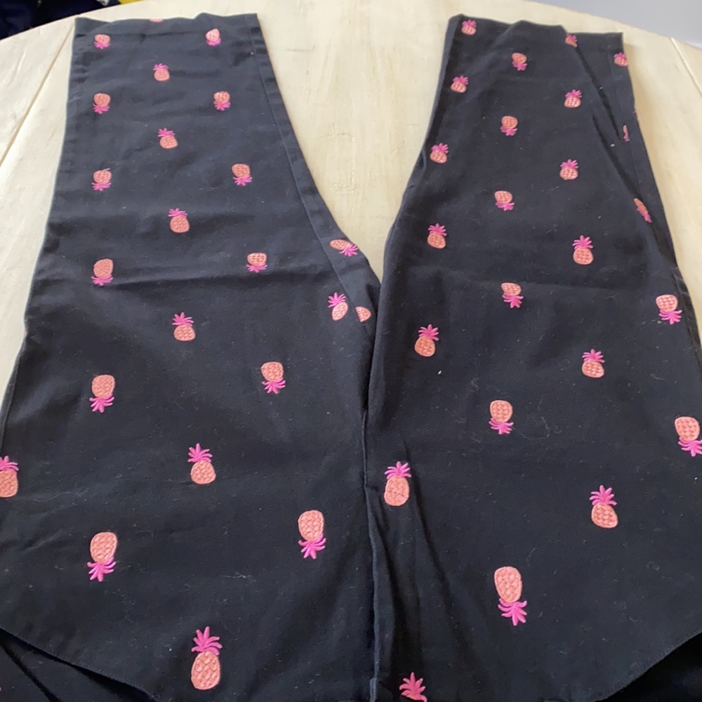 Lilly Pulitzer 10” high rise vintage y2k 90’s crop pants pineapple crawfish 8 - Picture 3 of 11